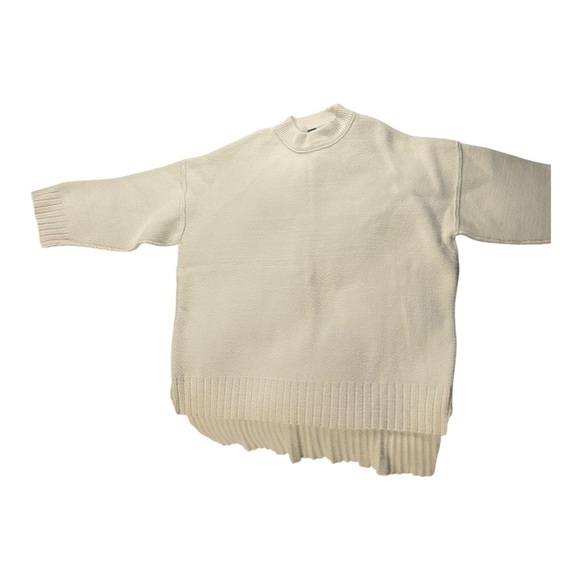 Free People Peaches Tunic Sweater Cream Oversized Slouchy Boho Pullover - Picture 5 of 7